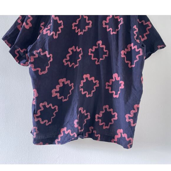 POST-IMPERIAL Ijebu Camp Shirt Hand Dyed Patterned Short Sleeve Button Up Sz XXL - Picture 6 of 10